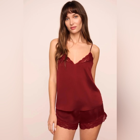NWT Eberjey x Lily Aldridge - Washable Silk Lace Cami & Short Set